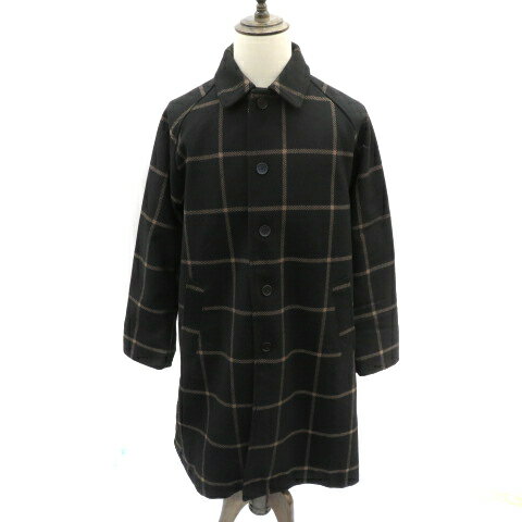 【中古】コーエン coen ステンカラーコート ロング丈 グラフチェック柄 M 黒 ブラック /YK7 メンズ 【ベクトル 古着】 250107 【中古】コーエン coen ステンカラーコート ロング丈 グラフチェック柄 M 黒 ブラック /YK7 メンズ 【ベクトル 古着】 250107