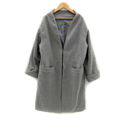 【中古】センスオブプレイス バイ アーバンリサーチ Sense of Place by Urban Research ノーカラーコート ロング丈 無地 F グレー /SY11 レディース 【ベクトル 古着】 250114 【中古】センスオブプレイス バイ アーバンリサーチ Sense of Place by Urban Research ノーカラーコート ロング丈 無地 F グレー /SY11 レディース 【ベクトル 古着】 250114