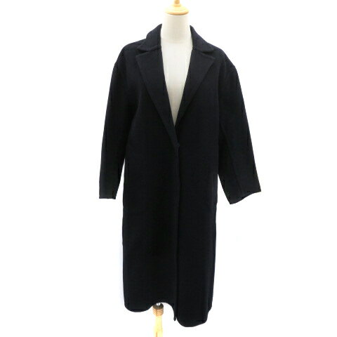 【中古】スピック&スパン Spick&Span チェスターコート ロング丈 ウール 38 M 紺 ネイビー /YK3 レディース 【ベクトル 古着】 250110