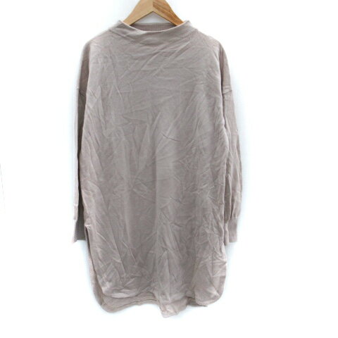 【中古】メイソングレイ MAYSON GREY ニットチュニック 長袖 オフネック 2 ピンクベージュ /SM27 レディース 【ベクトル 古着】 250111