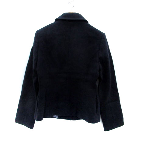 【中古】アンケート en quete ステンカラーコート ショート丈 シングルボタン 11 L 紺 ネイビー /HO57 レディース 【ベクトル 古着】 250120