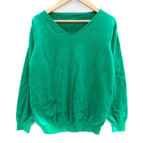 【中古】ティティベイト titivate ニット カットソー 長袖 Vネック M 緑 グリーン /SM17 レディース 【..