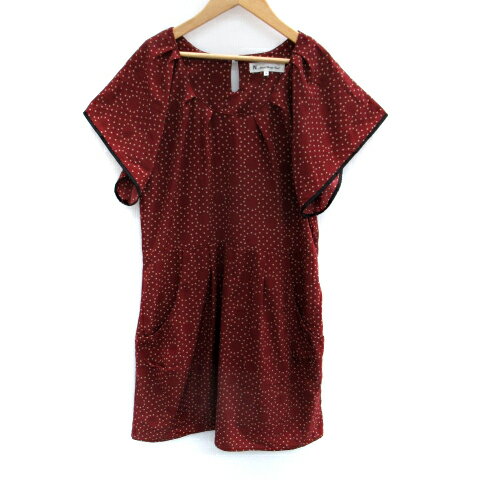 【中古】N.Natural Beauty Basic N.ナチュラルビューティーベーシック ワンピース ひざ丈 半袖 ラウンドネック ドット柄 M ボルドー ベージュ /SM38 レディース 【ベクトル 古着】 250123 【中古】N.Natural Beauty Basic N.ナチュラルビューティーベーシック ワンピース ひざ丈 半袖 ラウンドネック ドット柄 M ボルドー ベージュ /SM38 レディース 【ベクトル 古着】 250123