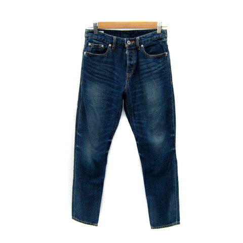 【中古】スピック&スパン Spick&Span デニムパンツ ジーンズ スリムパンツ ロング丈 ボタンフライ 34 XS 青 ブルー /SY17 レディース 【ベクトル 古着】 250212