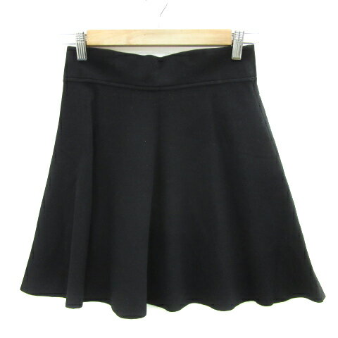 【中古】セオリー Theory フレアスカート ニットスカート ミニ丈 無地 S 黒 ブラック /YS6 レディース 【ベクトル 古着】 250205