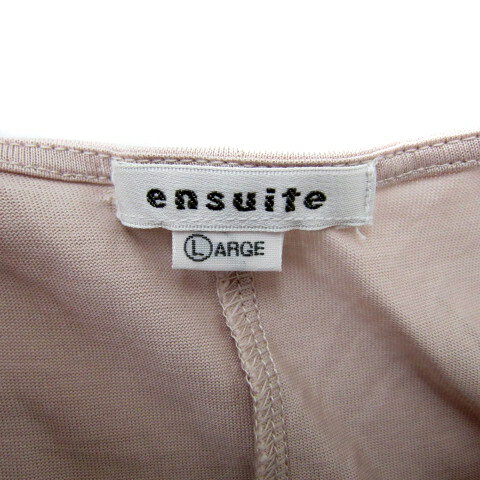 【中古】エンスウィート レナウン ensuite チュニック 七分袖 ラウンドネック 無地 L ピンク /SY16 レディース 【ベクトル 古着】 250205