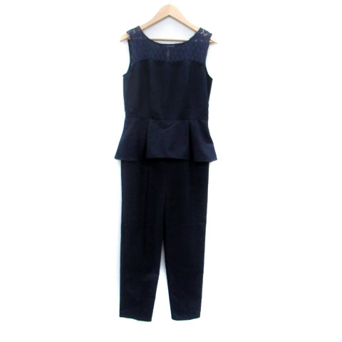【中古】ジルバイジルスチュアート JILL by JILLSTUART オールインワン コンビネゾン ラウンドネック ノースリーブ レース 切替 テーパードパンツ アンクル丈 ペプラム S 紺 ネイビー /HO64 レディース 【ベクトル 古着】 250207 【中古】ジルバイジルスチュアート JILL by JILLSTUART オールインワン コンビネゾン ラウンドネック ノースリーブ レース 切替 テーパードパンツ アンクル丈 ペプラム S 紺 ネイビー /HO64 レディース 【ベクトル 古着】 250207