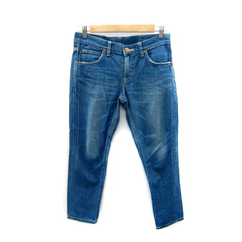 【中古】リー LEE デニムパンツ ジーンズ スリムパンツ アンクル丈 無地 S 青 ブルー /SY8 レディース 【ベクトル 古着】 250207