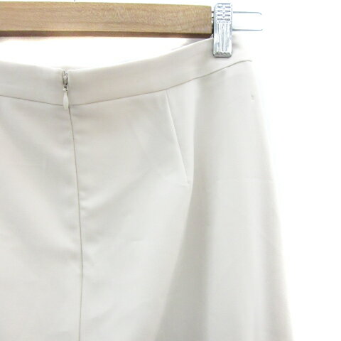 【中古】インディヴィ INDIVI セットアップ 上下 テーラードジャケット ミドル丈 シングルボタン フレアスカート ミモレ丈 上36 S 下38 M ベージュ /YM31 レディース 【ベクトル 古着】 250214