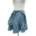 【中古】ポール&ジョー シスター PAUL&JOE SISTER キュロットパンツ ショートパンツ 短パン 腰巻風 シャンブレー 36 S 水色 ライトブルー ...