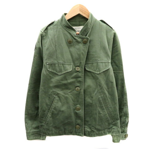 【中古】コーエン coen Emergency C.E.C. Clothing ブルゾンジャケット ミリタリージャケット ミドル丈 M カーキ /YK24 レディース 【ベクトル 古着】 250217