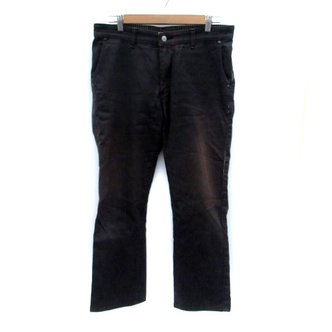 【中古】エドウィン EDWIN デニスパンツ ジーンズ ストレート アンクル丈 ウォッシュ加工 33 M 黒 ブラック /HO11 メンズ 【ベクトル 古着】 250225