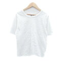 【中古】ディスコート Discoat Tシャツ カットソー ラウンドネック 半袖 無地 L オフホワイト /HO4 レディース 【ベクトル 古着】 250220