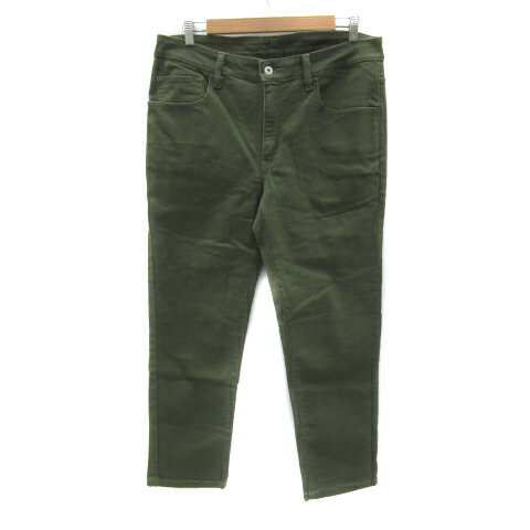 【中古】エドウィン EDWIN ゴールドラッシュ GOLD RUSH デニムパンツ 七分丈 無地 34 L カーキ KQ022 /YS10 メンズ 【ベクトル 古着】 250219