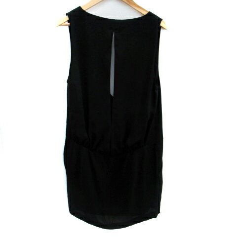 【中古】ドレスレイブ DRESSLAVE チュニック ノースリーブ Vネック 38 M 黒 ブラック /SM47 レディース 【ベクトル 古着】 250219