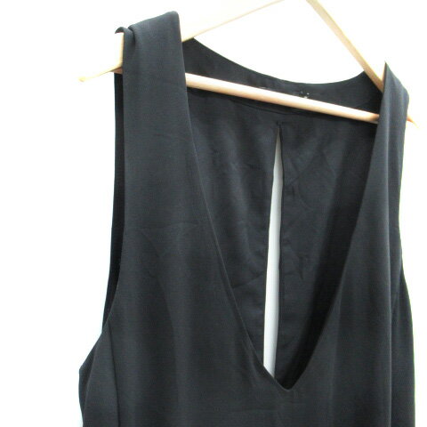 【中古】ドレスレイブ DRESSLAVE チュニック ノースリーブ Vネック 38 M 黒 ブラック /SM47 レディース 【ベクトル 古着】 250219