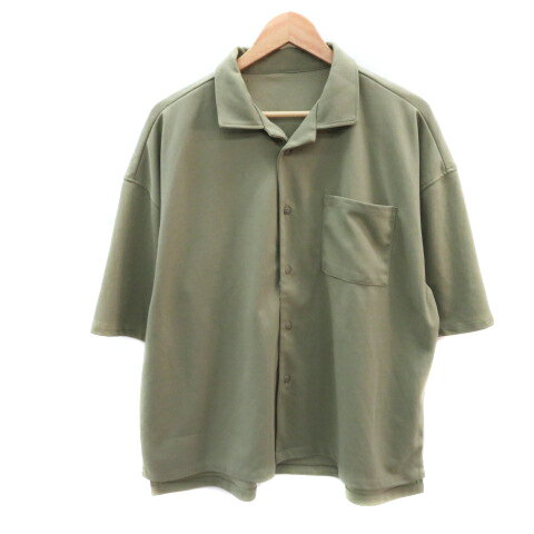 【中古】クラシカルエルフ CLASSICAL ELF カジュアルシャツ 半袖 オープンカラー オーバーサイズ M カーキ /YK49 メンズ 【ベクトル 古着】 250218