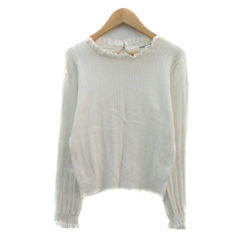 【中古】ミッシュマッシュ MISCH MASCH ニット カットソー 長袖 M オフホワイト /YK37 レディース 【ベクトル 古着】 250218