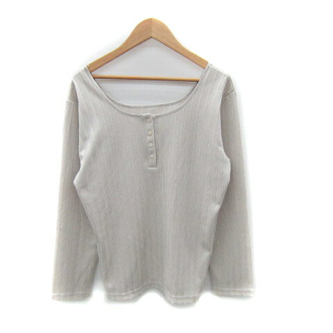 长袖 - 【中古】ロペピクニック ROPE Picnic カットソー 長袖 ヘンリーネック 40 L ライトグレー /SY3 レディース 【ベクトル 古着】 250226