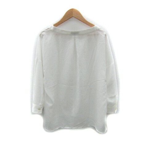【中古】インディヴィ INDIVI ブラウス カットソー 七分袖 Vネック 無地 38 M 白 ホワイト /SY41 レディース 【ベクトル 古着】 250225