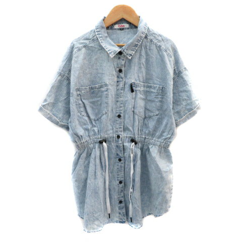 【中古】ピンクラテ Pinklatte チュニック シャツ シャンブレー 半袖 M ライトブルー /YK24 レディース 【ベクトル 古着】 250225 【中古】ピンクラテ Pinklatte チュニック シャツ シャンブレー 半袖 M ライトブルー /YK24 レディース 【ベクトル 古着】 250225