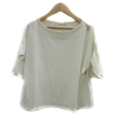 【中古】プープレ peu pres カットソー 半袖 ラウンドネック 無地 F アイボリー /YS32 レディース 【ベクトル 古着】 250225