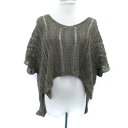 【中古】ユナイテッド・カラーズ・オブ・ベネトン UNITED COLORS OF BENETTON ニット カットソー 半袖 ラウンドネック 透かし編み 茶 ブ...
