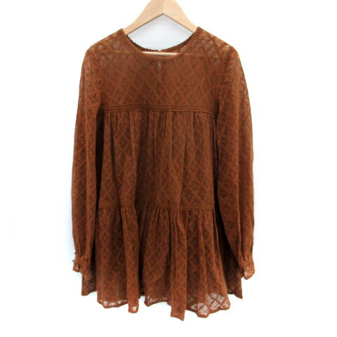 【中古】グリーンレーベルリラクシング ユナイテッドアローズ green label relaxing チュニック 長袖 ラウンドネック レース ティアード 茶 ブラウン /SM29 レディース 【ベクトル 古着】 250228 【中古】グリーンレーベルリラクシング ユナイテッドアローズ green label relaxing チュニック 長袖 ラウンドネック レース ティアード 茶 ブラウン /SM29 レディース 【ベクトル 古着】 250228