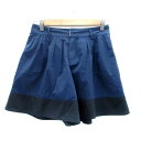 【中古】コムサイズム COMME CA ISM キュロット ショートパンツ 短パン M 紺 ネイビー 黒 ブラック /HO7 レディース 【ベクトル 古着】 2...