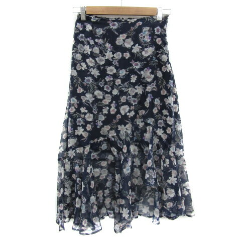 【中古】ワンアフター アナザー ナイスクラップ one after another NICE CLAUP マーメイドスカート リリースカート ロング丈 花柄 F マルチカラー 紺 ネイビー /YS5 レディース 【ベクトル 古着】 250325