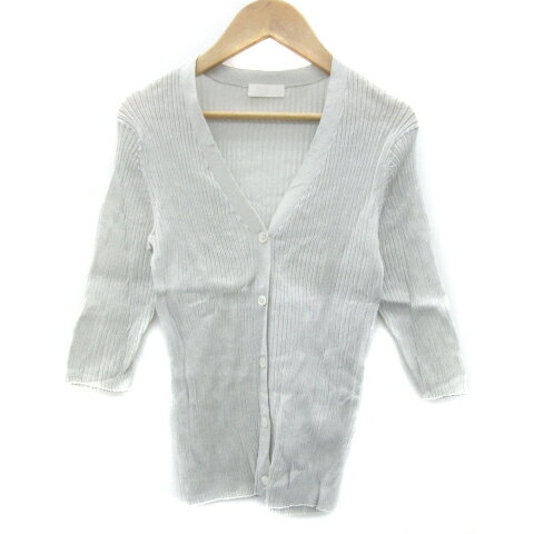 【中古】ボールジー BALLSEY トゥモローランド カーディガン ミドル丈 七分袖 Vネック S ライトグレー /YM17 レディース 【ベクトル 古着】 250312