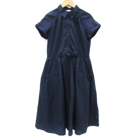 【中古】テチチ Te chichi シャツワンピース ミモレ丈 半袖 M ネイビー 紺 /YM8 レディース 【ベクトル 古着】 250417 【中古】テチチ Te chichi シャツワンピース ミモレ丈 半袖 M ネイビー 紺 /YM8 レディース 【ベクトル 古着】 250417