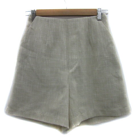【中古】未使用品 オリーブデオリーブ OLIVE des OLIVE キュロットパンツ ショートパンツ 短パン ツイード F アイボリー /YS16 レディース 【ベクトル 古着】 250313