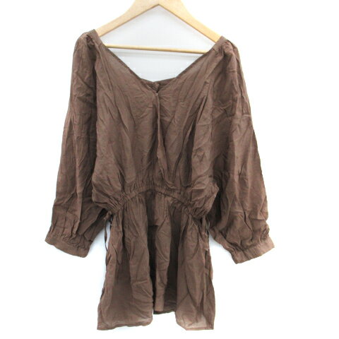 【中古】ナチュラルクチュール natural couture チュニック 2WAY 長袖 スクエアネック Vネック ペプラム F 茶 ブラウン /SM6 レディース 【ベクトル 古着】 250312 【中古】ナチュラルクチュール natural couture チュニック 2WAY 長袖 スクエアネック Vネック ペプラム F 茶 ブラウン /SM6 レディース 【ベクトル 古着】 250312