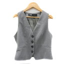 【中古】ザラ ZARA ベスト ジレ 前開き XS グレー /YK23 レディース 【ベクトル 古着】 250314