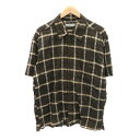 【中古】パッゾ PAZZO カジュアルシャツ 半袖 オープンカラー チェック柄 F マルチカラー ブラウン /YK48 メンズ 【ベクトル 古着】 250317(4)