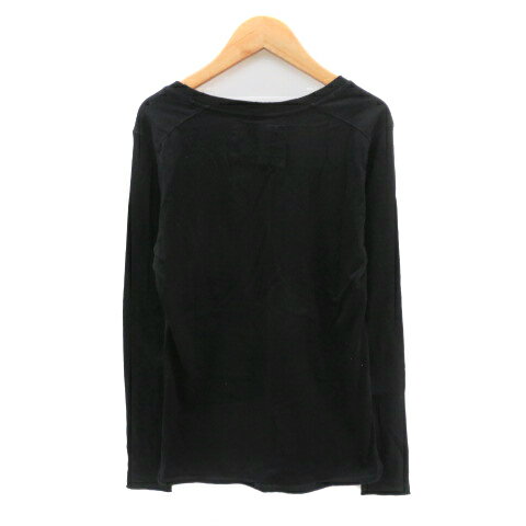 【中古】リプレイ REPLAY カットソー 長袖 Vネック プリント XS 黒 ブラック /YK21 メンズ 【ベクトル 古着】 250327