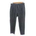 【中古】グリーンレーベルリラクシング ユナイテッドアローズ green label relaxing テーパードパンツ スラックスパンツ アンクル丈 ストライプ柄 38 M 黒 ブラック /YK6 レディース 【ベクトル 古着】 250318(4)
