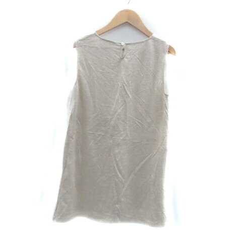 ブランド古着ベクトルプレミアム店の【中古】ギャバジンケーティー Gabardine K.T チュニック ラウンドネック ノースリーブ 切替 9 M オフホワイト 茶色 ブラウン /HO46 レディース 【ベクトル 古着】 250319｜アングル2