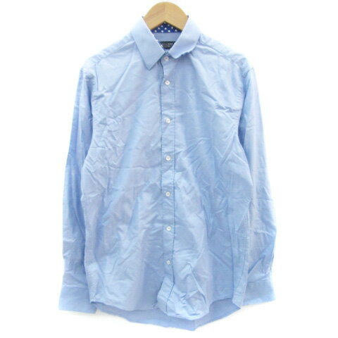 【中古】ザラマン ZARA MAN カジュアルシャツ 長袖 38 M ブルー 青 /YM31 メンズ 【ベクトル 古着】 25..