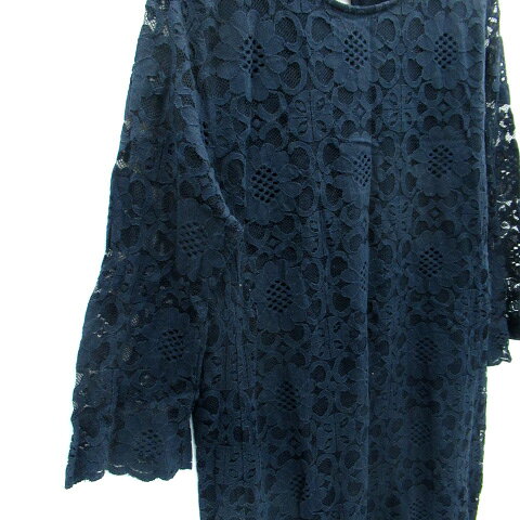 【中古】グローバルワーク GLOBAL WORK ワンピース ミモレ丈 長袖 ラウンドネック レース L 紺 ネイビー /SM12 レディース 【ベクトル 古着】 250320 vectorpremium-18422830 ブランド古着ベクトルプレミアム店 サンプル画像3
