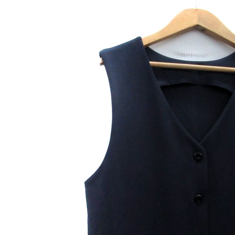 【中古】フォーシー for/c ジャンパースカート ワンピース Vネック ノースリーブ ロング丈 マキシ丈 M 紺 ネイビー /HO30 レディース 【ベクトル 古着】 250327