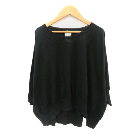 【中古】スタニングルアー STUNNING LURE ニット カットソー 七分袖 S 黒 ブラック /YK40 レディース 【ベクトル 古着】 250402