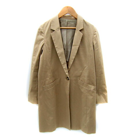 【中古】アルアバイル allureville テーラードジャケット ロング丈 シングルボタン 無地 1 ベージュ /SY7 レディース 【ベクトル 古着】 250328