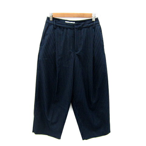 【中古】ロペピクニック ROPE Picnic クロップドパンツ ワイドパンツ 七分丈 ストライプ柄 38 M 紺 ネイビー /SY10 レディース 【ベクトル 古着】 250401 vectorpremium-18426214 ブランド古着ベクトルプレミアム店 パッケージ画像