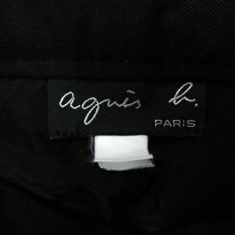 【中古】アニエスベー agnes b. フレアスカート ロング丈 マキシ丈 無地 ボタンフライ 黒 ブラック /SY16 レディース 【ベクトル 古着】 250402