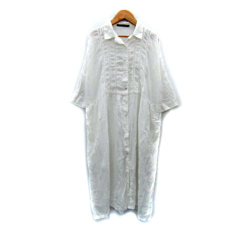 【中古】エーカ eka オープンカラーシャツワンピース ロング丈 七分袖 F 白 ホワイト /SY47 レディース 【ベクトル 古着】 250409 【中古】エーカ eka オープンカラーシャツワンピース ロング丈 七分袖 F 白 ホワイト /SY47 レディース 【ベクトル 古着】 250409