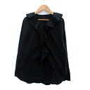 【中古】ロペピクニック ROPE Picnic シャツ ブラウス Vネック 長袖 フリル 無地 38 M 黒 ブラック /HO39 レディース 【ベクトル 古着】 250410(4)