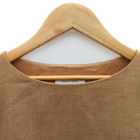 【中古】アダムエロペ Adam et Rope' カットソー ノースリーブ 38 M ベージュ /YK26 レディース 【ベクトル 古着】 250430