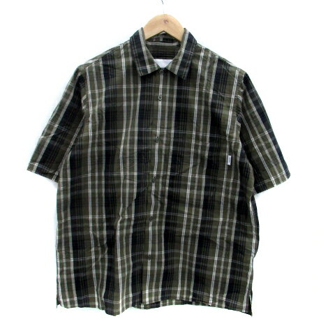 【中古】カバーナット COVERNAT カジュアルシャツ 半袖 チェック柄 オーバーサイズ S マルチカラー カ..